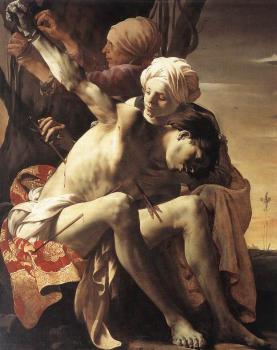 Hendrick Terbrugghen : St Sebastian Tended by Irene and her Maid